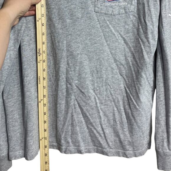 VINEYARD VINES gray long sleeve T-shirt with snow ski whale - Medium - Picture 8 of 8
